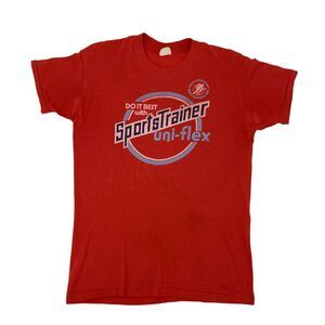 Vintage Sports Trainer Uni-Flex T Shirt Mens "XL" Red Short Sleeve Cotton 1970s